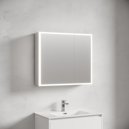 Зеркало-шкаф Sancos Evoke SC8080 80х14х70 настенный цвет серый - фото 3